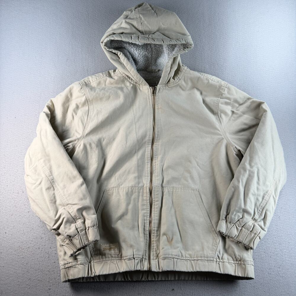 Brooklyn Cloth Workwear Men's L Sand Sherpa Lined Canvas Hooded Jacket